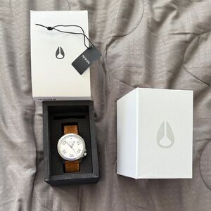 Nixon Ranger White Dial Brown Leather Watch - clean and classy / timeless
